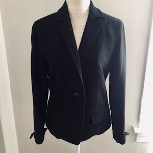 J. Crew black one button 100% wool blazer size 8